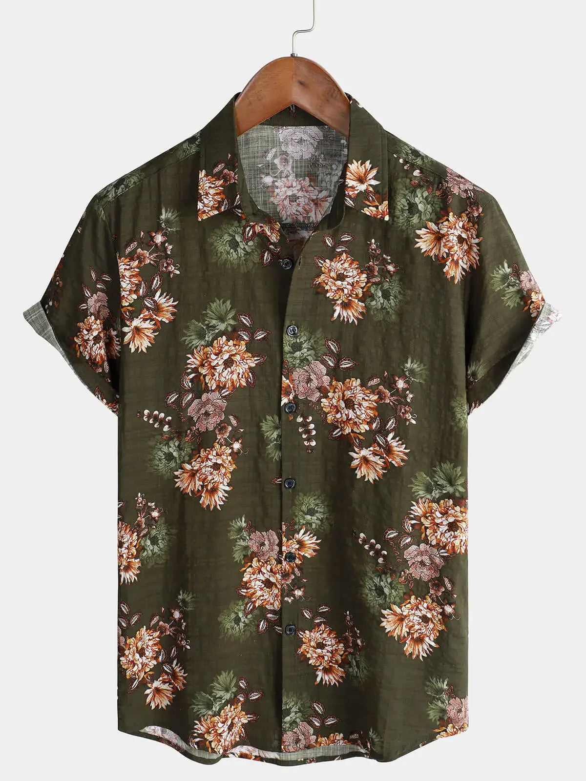 Chemise à manches courtes pour homme à imprimé floral