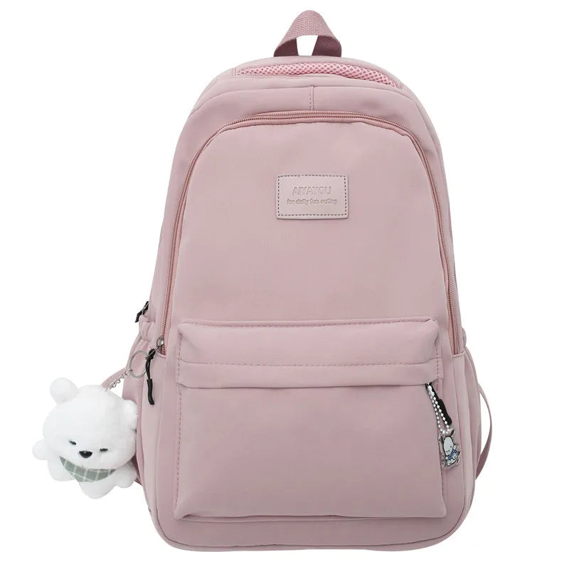 Backpack in Nylon with Front Zip Pocket for Everyday Use