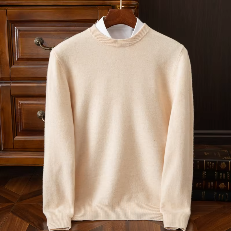 Męski oversize’owy dzianinowy sweter z domieszką kaszmiru