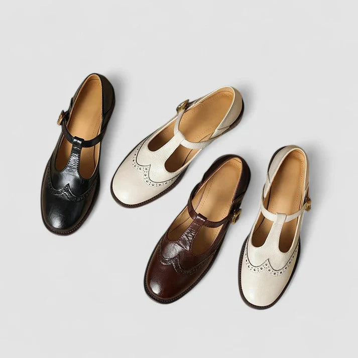 Women's Leather Look Mary Jane Shoes