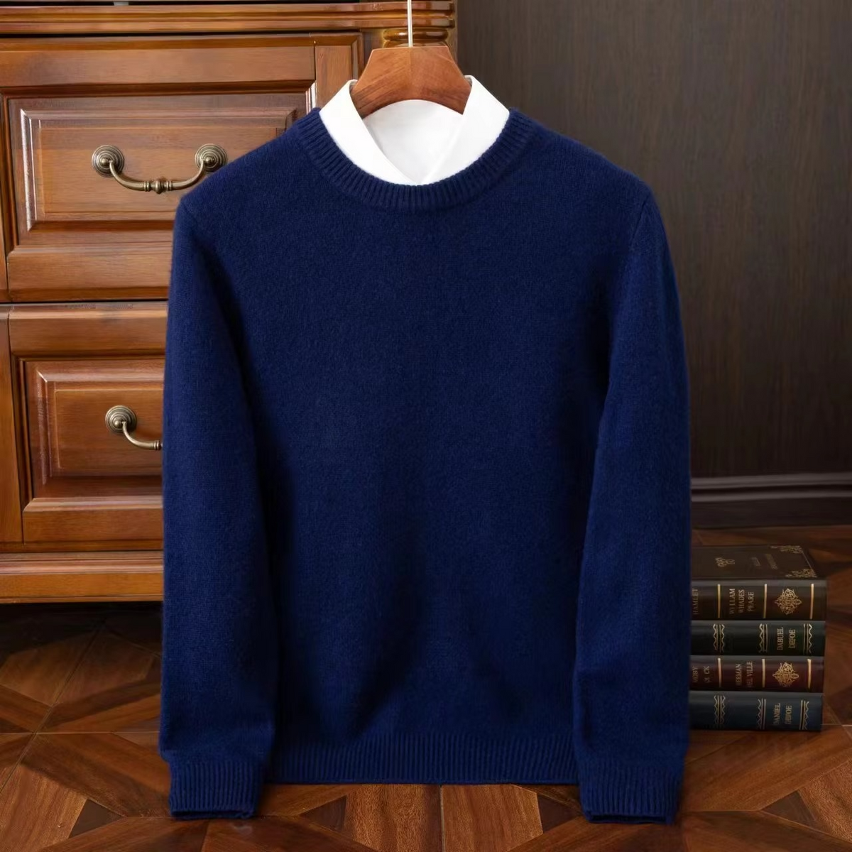 Męski oversize’owy dzianinowy sweter z domieszką kaszmiru