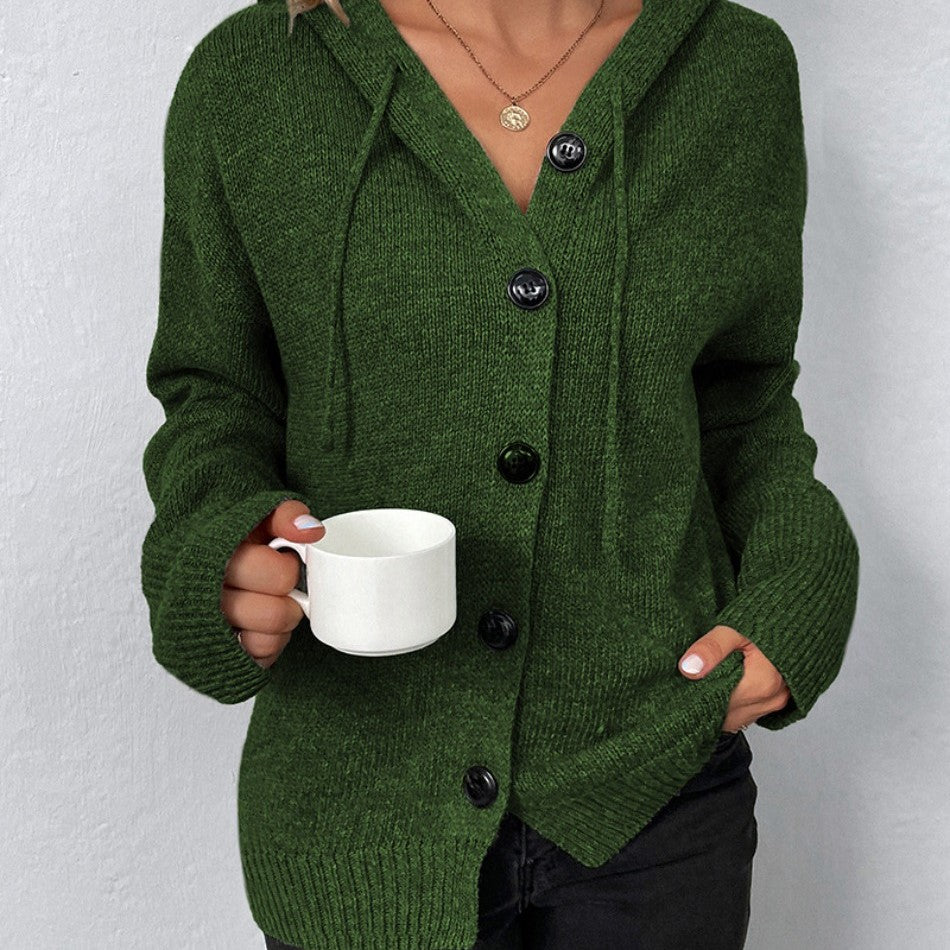 Gilet d’hiver pour femme en maille côtelée | fermeture boutonnée sur le devant