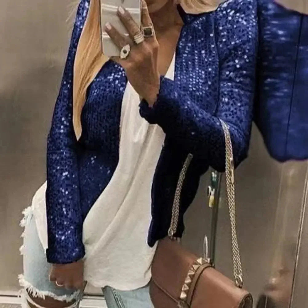 Women's Sequin Cropped Jacket