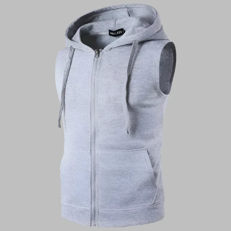 Men's Zip Up Sleeveless Hoodie Vest