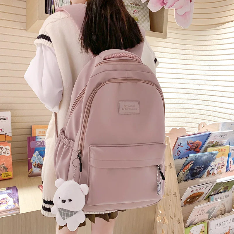 Backpack in Nylon with Front Zip Pocket for Everyday Use