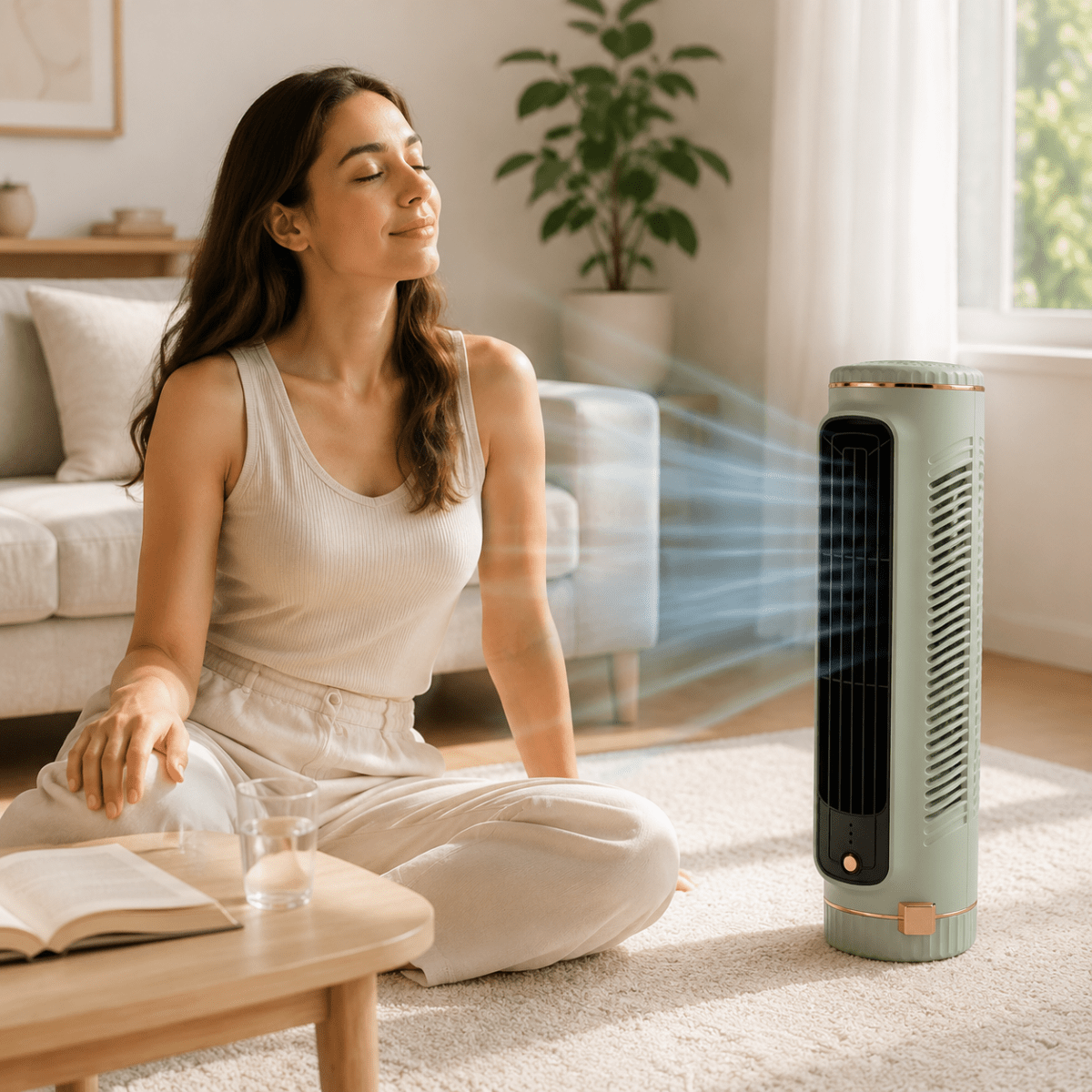 Compact Tower Fan with Quiet Operation