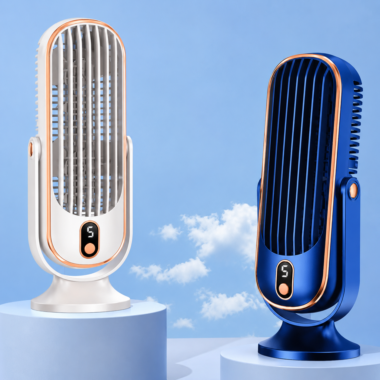 Angled Desk Fan with Digital Display