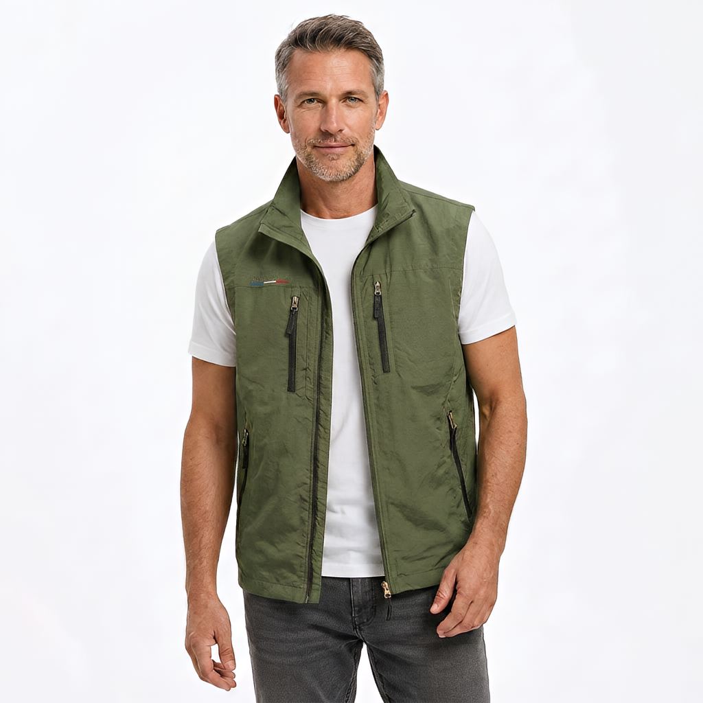 Utility Gilet Vest with Multiple Zip Pockets