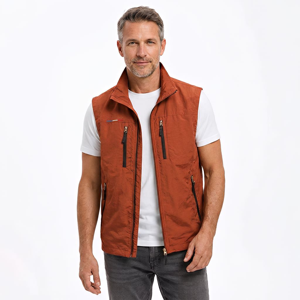 Utility Gilet Vest with Multiple Zip Pockets