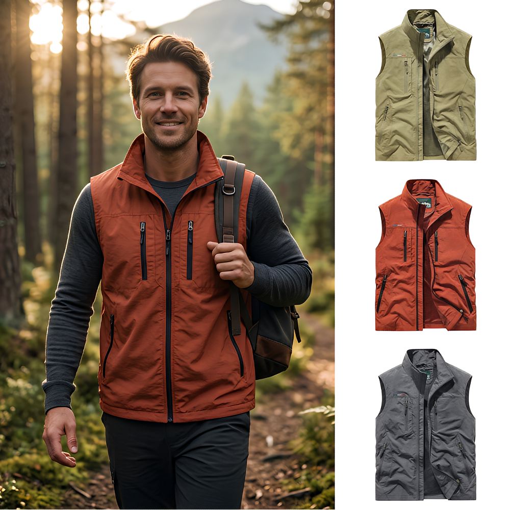 Utility Gilet Vest with Multiple Zip Pockets