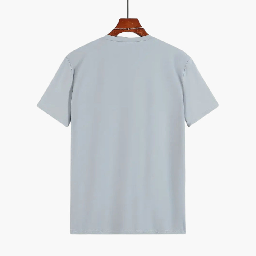 Men's Crew Neck T-Shirt with Curved Hem