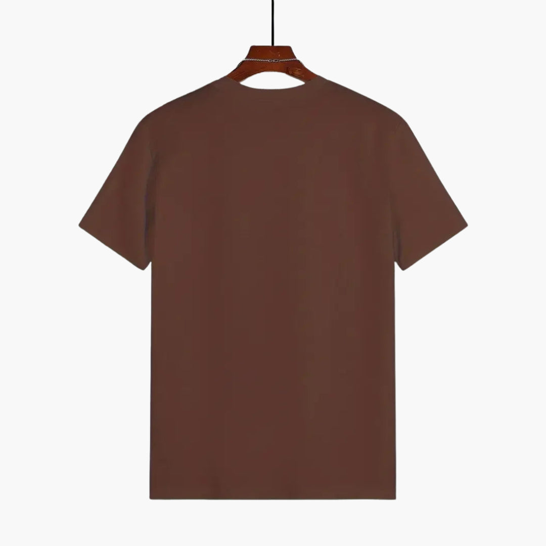 Men's Crew Neck T-Shirt with Curved Hem