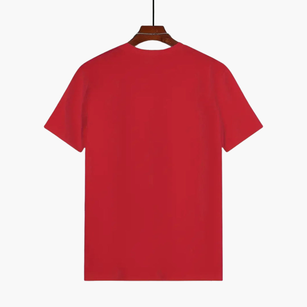 Men's Crew Neck T-Shirt with Curved Hem