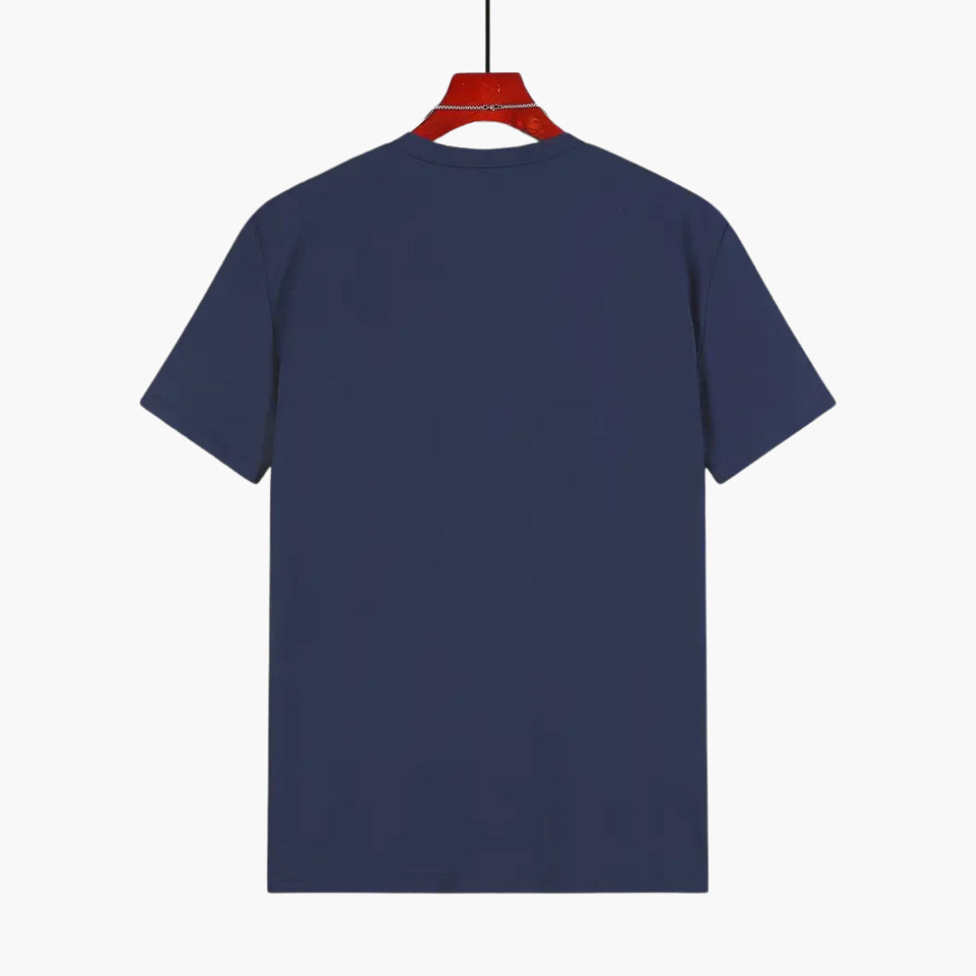 Men's Crew Neck T-Shirt with Curved Hem