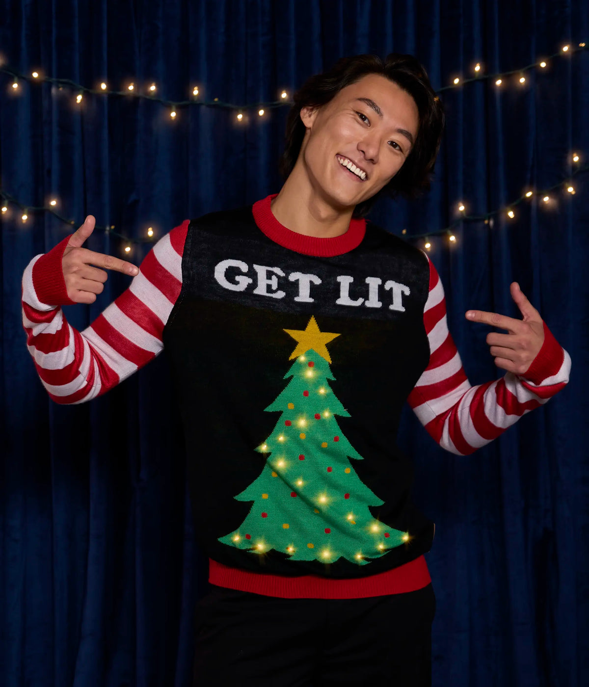 Men's Light-Up Christmas Sweater | Battery-Powered LED Tree