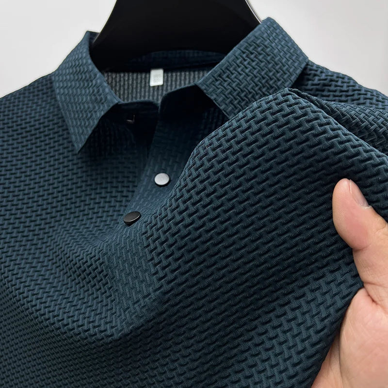 Men's Textured Knit Polo Shirt