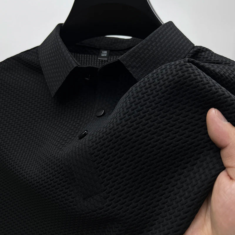 Men's Textured Knit Polo Shirt