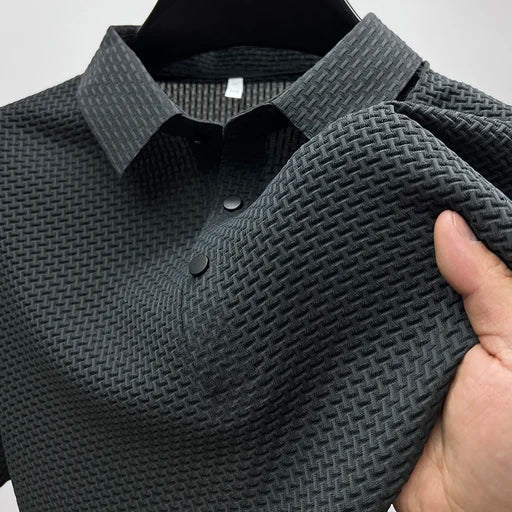 Men's Textured Knit Polo Shirt