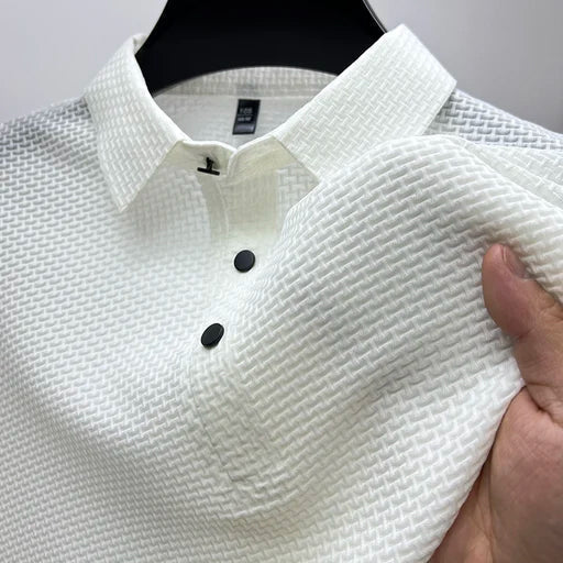 Men's Textured Knit Polo Shirt