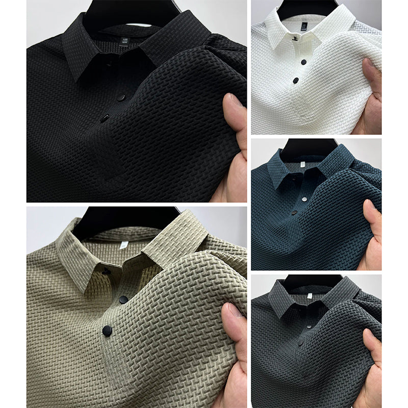 Men's Textured Knit Polo Shirt