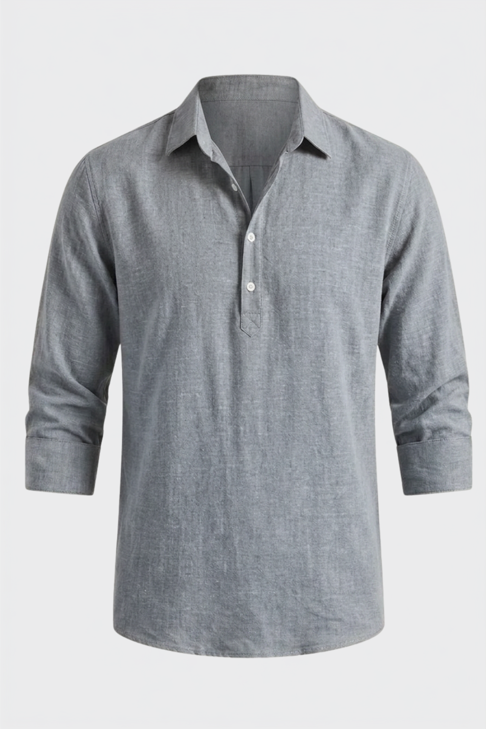 Men's Long Sleeve Shirt | Casual Half Button Collar