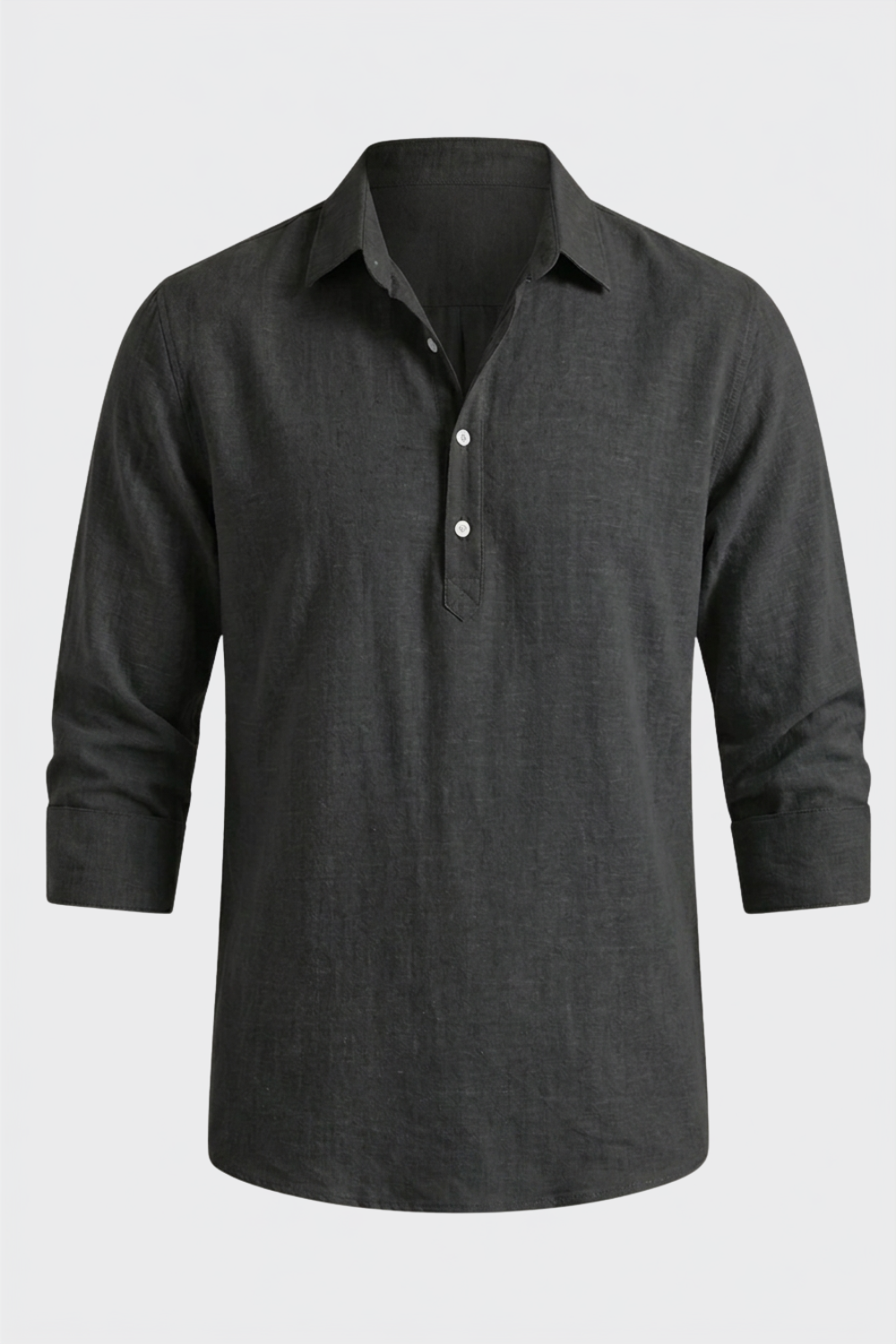 Men's Long Sleeve Shirt | Casual Half Button Collar