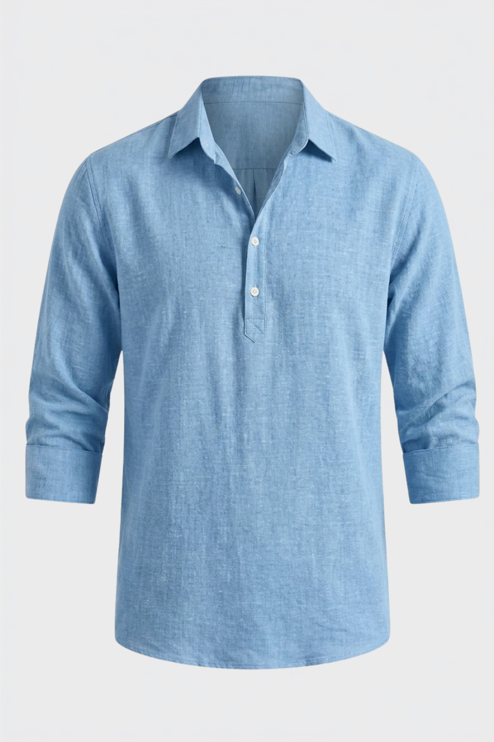 Men's Long Sleeve Shirt | Casual Half Button Collar
