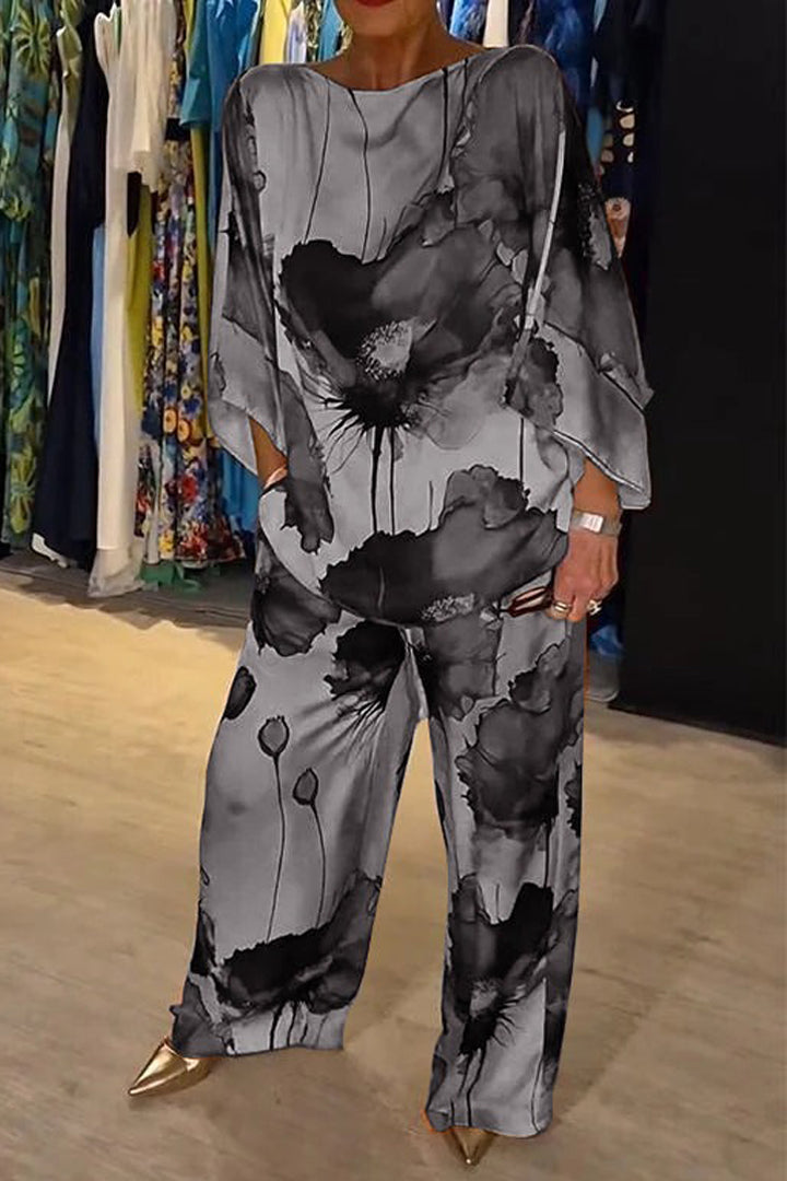Women's Matching Top and Trousers Set | Floral Print Two Piece