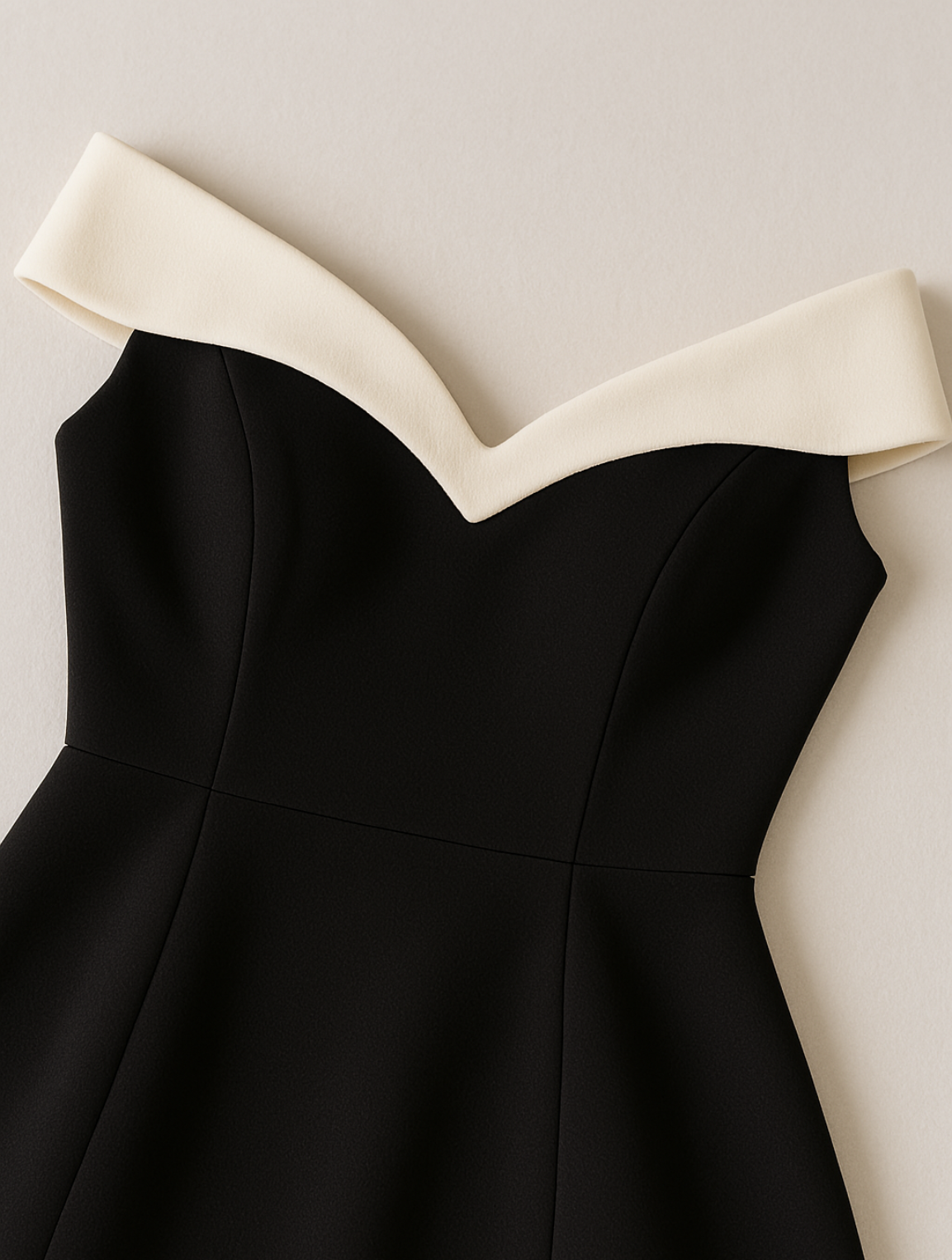 Women's Off-Shoulder Mini Dress | Black & White A-Line
