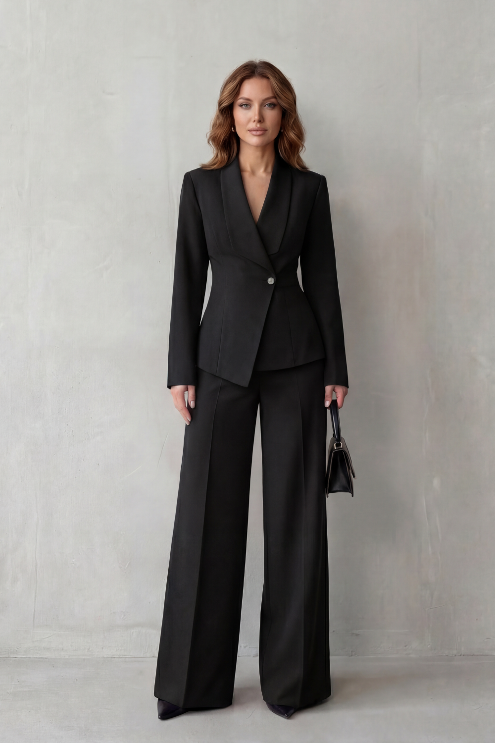 Women’s Tailored Blazer & Wide Leg Trouser Suit Set