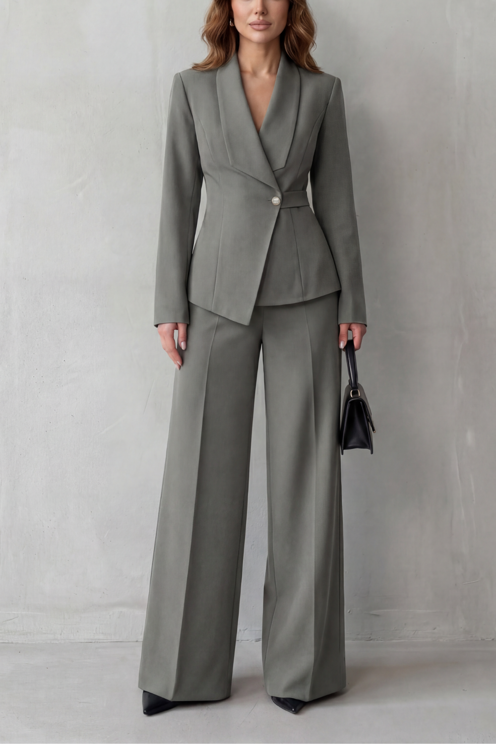 Women’s Tailored Blazer & Wide Leg Trouser Suit Set
