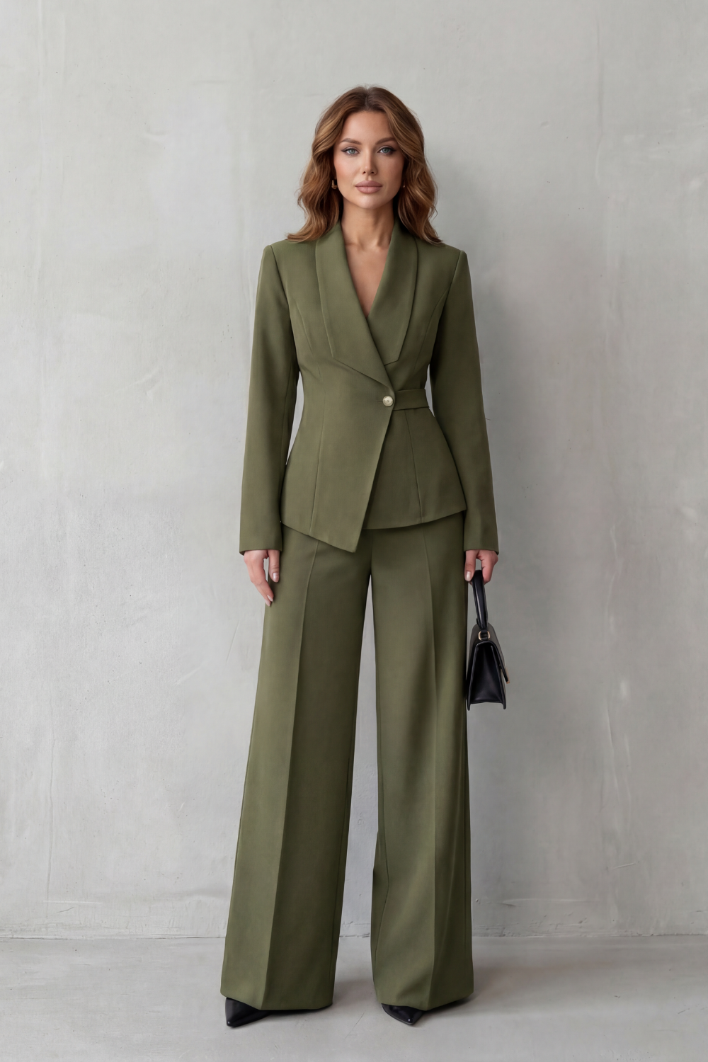 Women’s Tailored Blazer & Wide Leg Trouser Suit Set