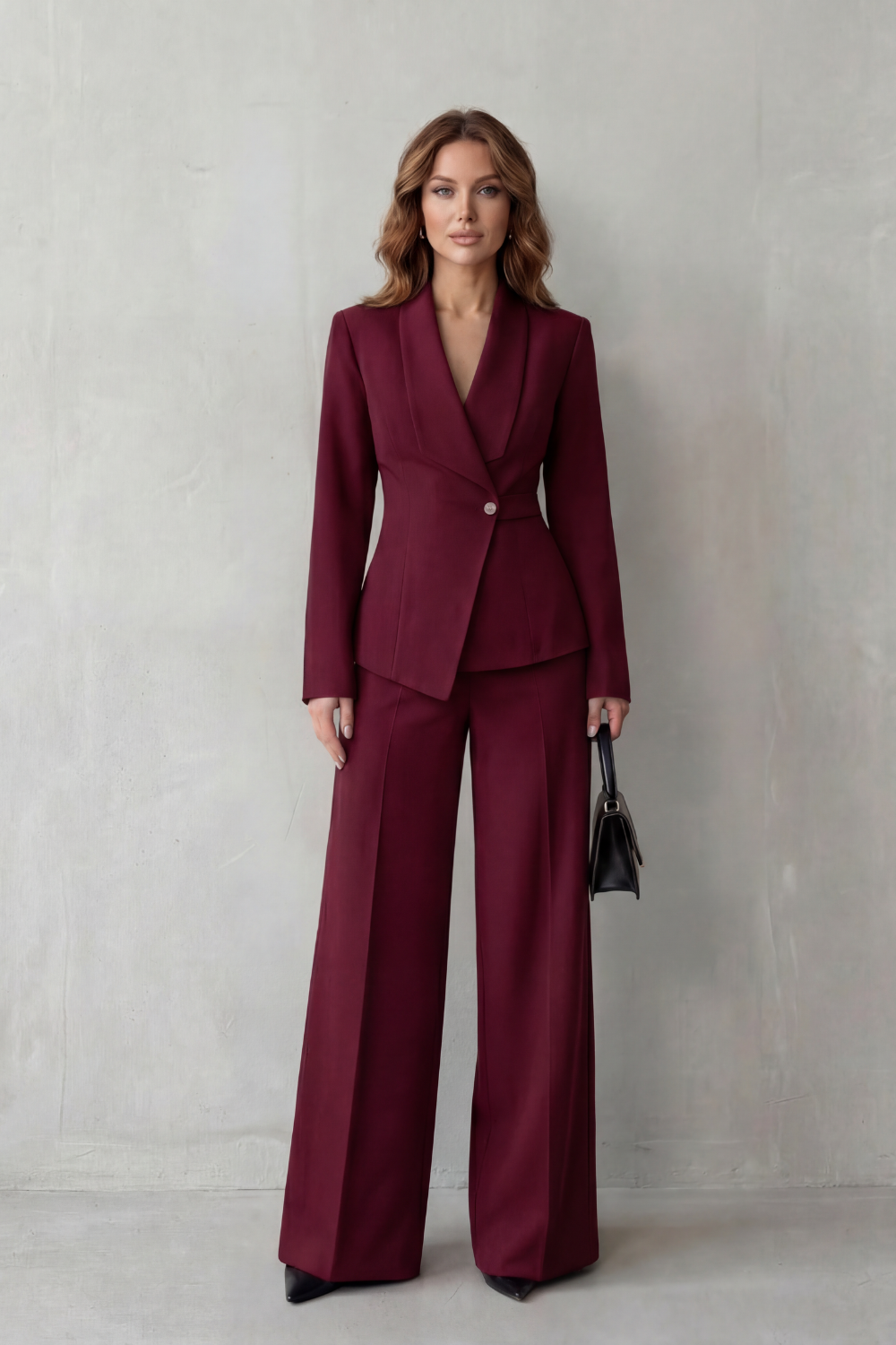 Women’s Tailored Blazer & Wide Leg Trouser Suit Set