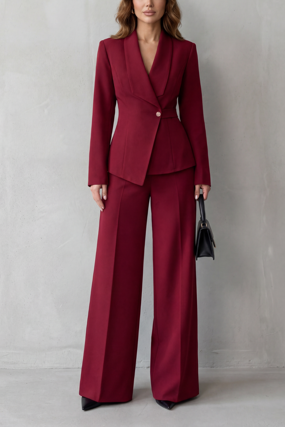 Women’s Tailored Blazer & Wide Leg Trouser Suit Set