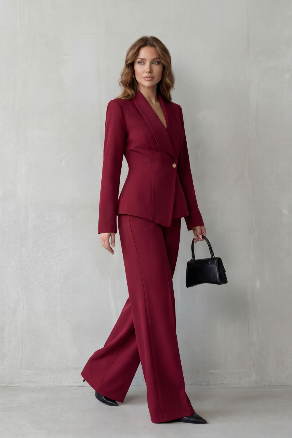 Women’s Tailored Blazer & Wide Leg Trouser Suit Set