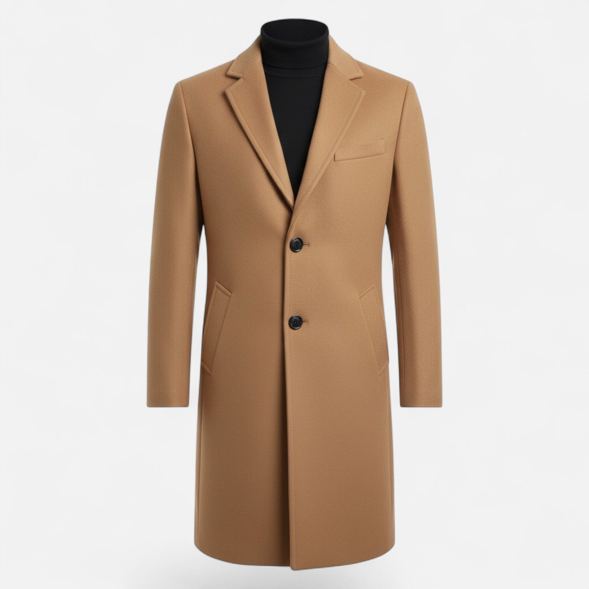 Men’s Tailored Longline Single-Breasted Overcoat