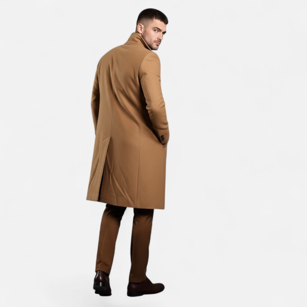 Men’s Tailored Longline Single-Breasted Overcoat
