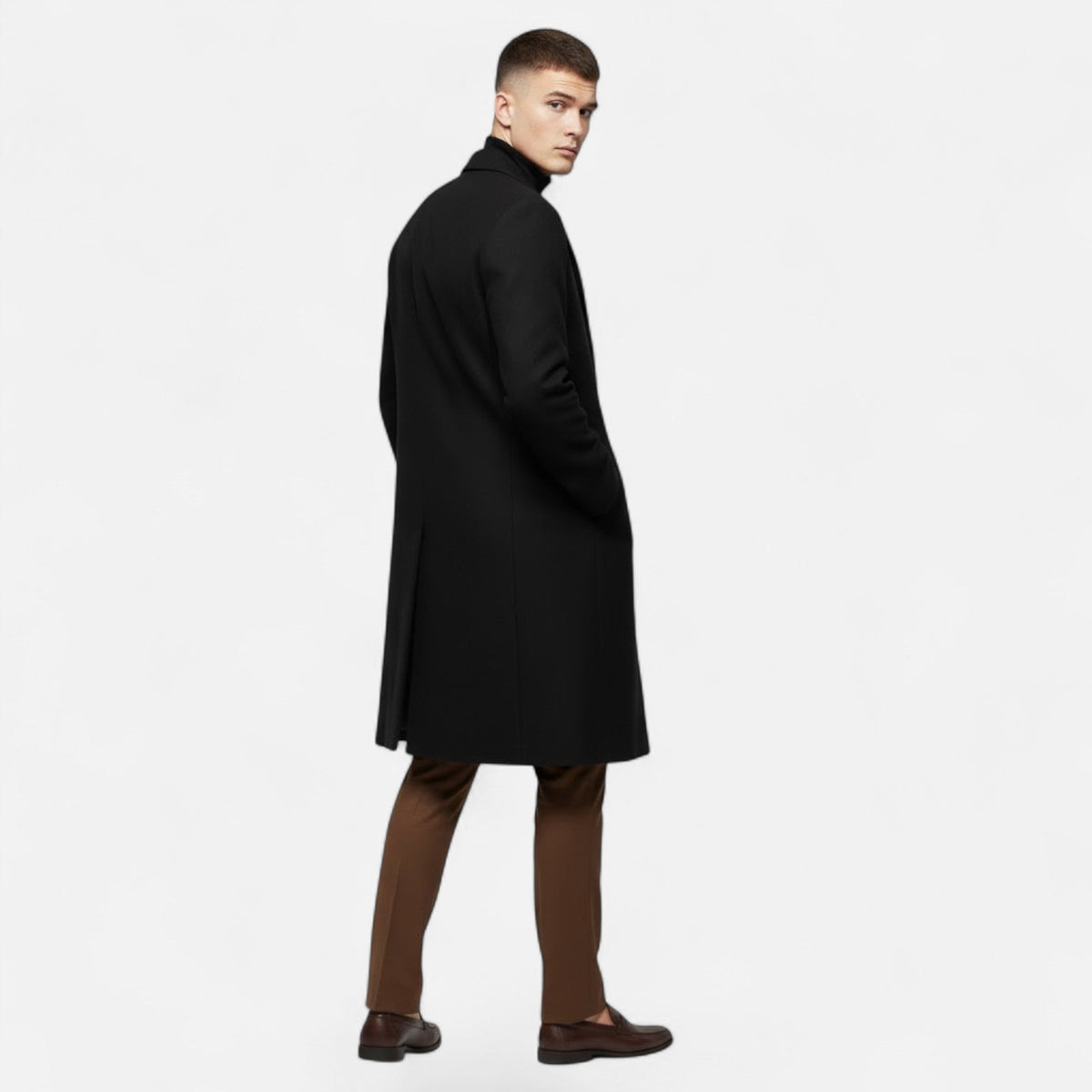 Men’s Tailored Longline Single-Breasted Overcoat