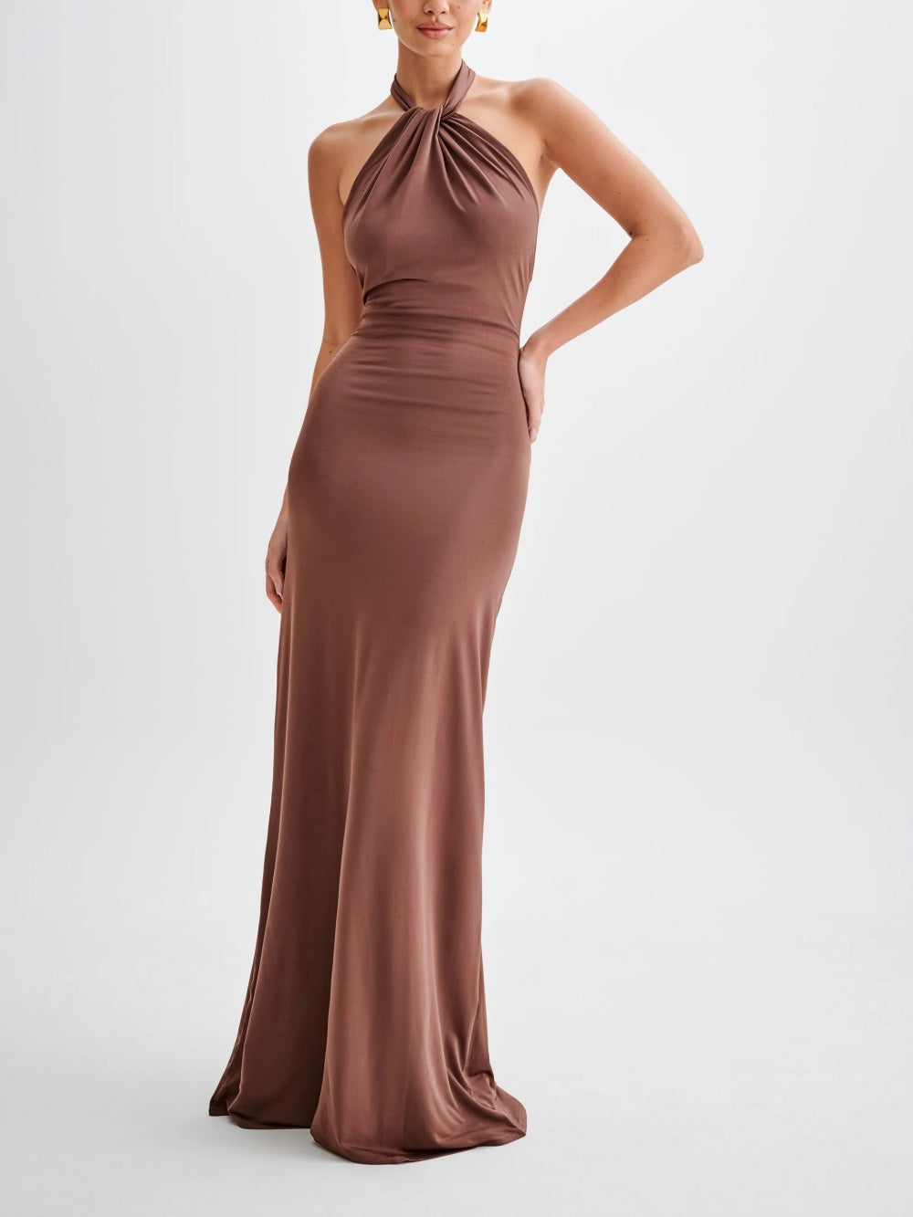 Women's Halterneck Open Back Maxi Occasion Dress