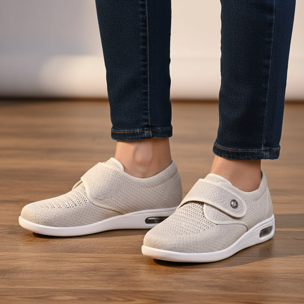 Mesh Walking Shoes with Hook-and-Loop Strap