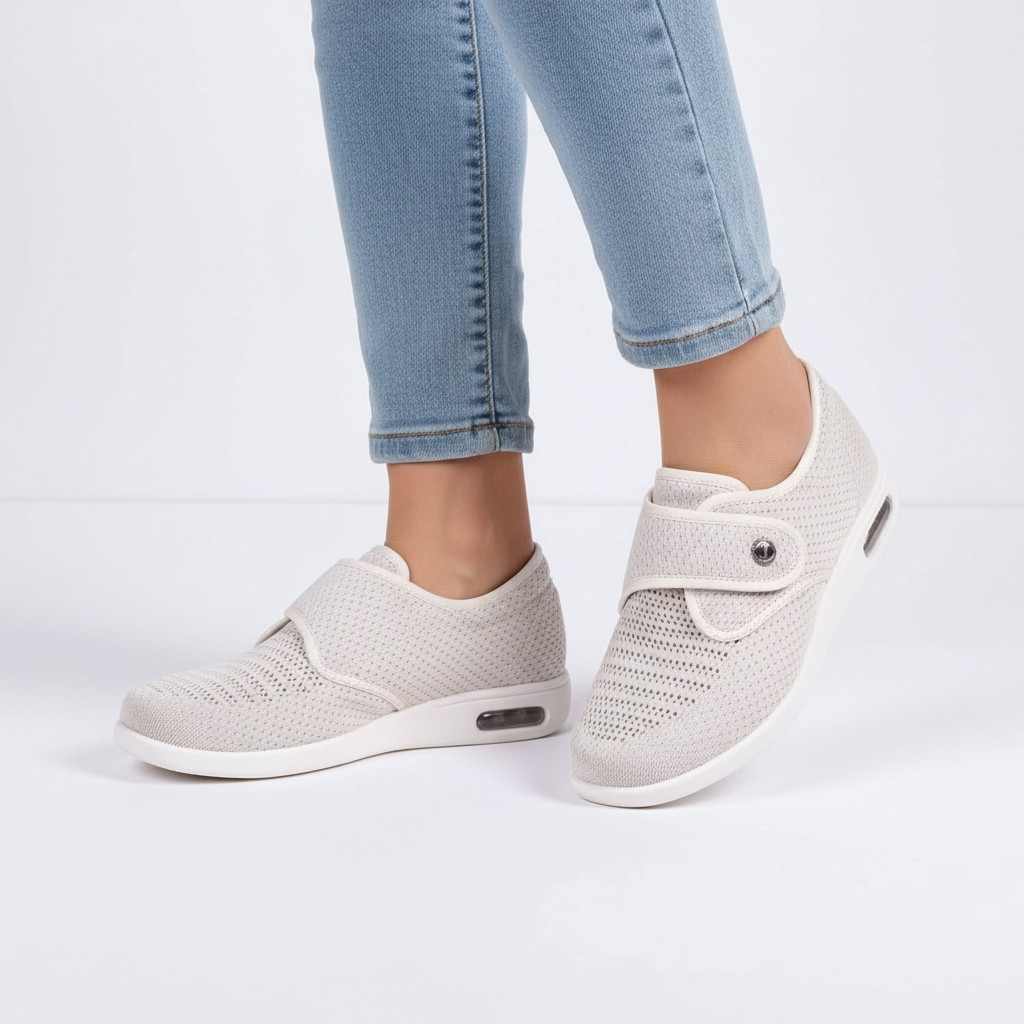 Mesh Walking Shoes with Hook-and-Loop Strap