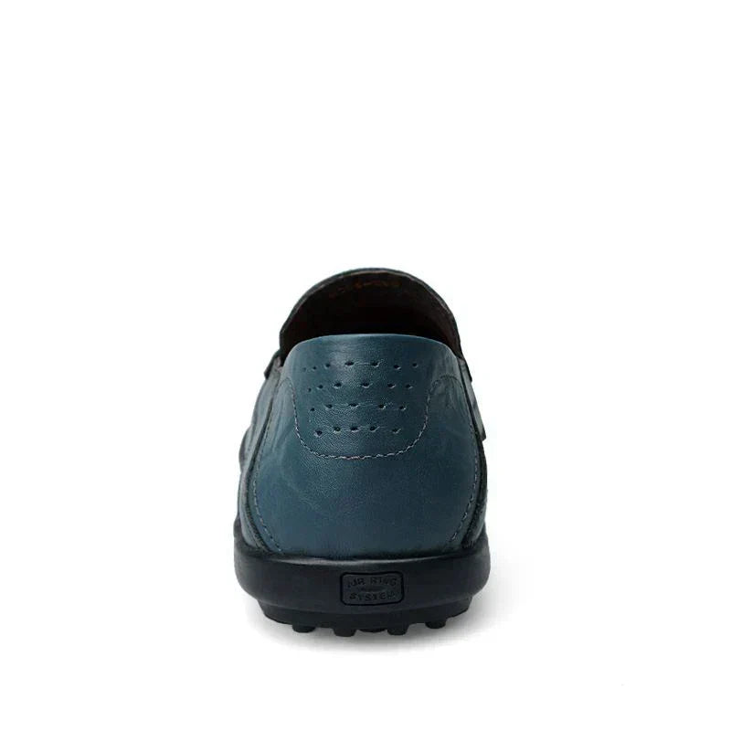 Men's Leather Driving Loafers with Woven Stitch Detail