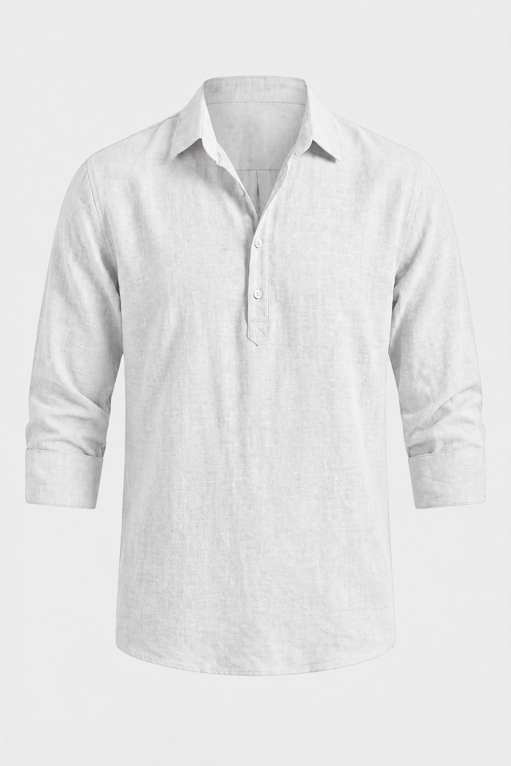 Men's Long Sleeve Shirt | Casual Half Button Collar