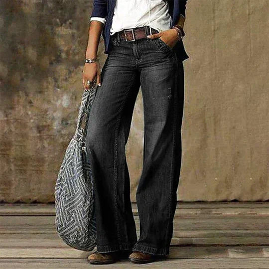 Jean large pour femme | Denim délavé vintage