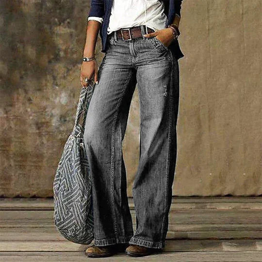 Jean large pour femme | Denim délavé vintage