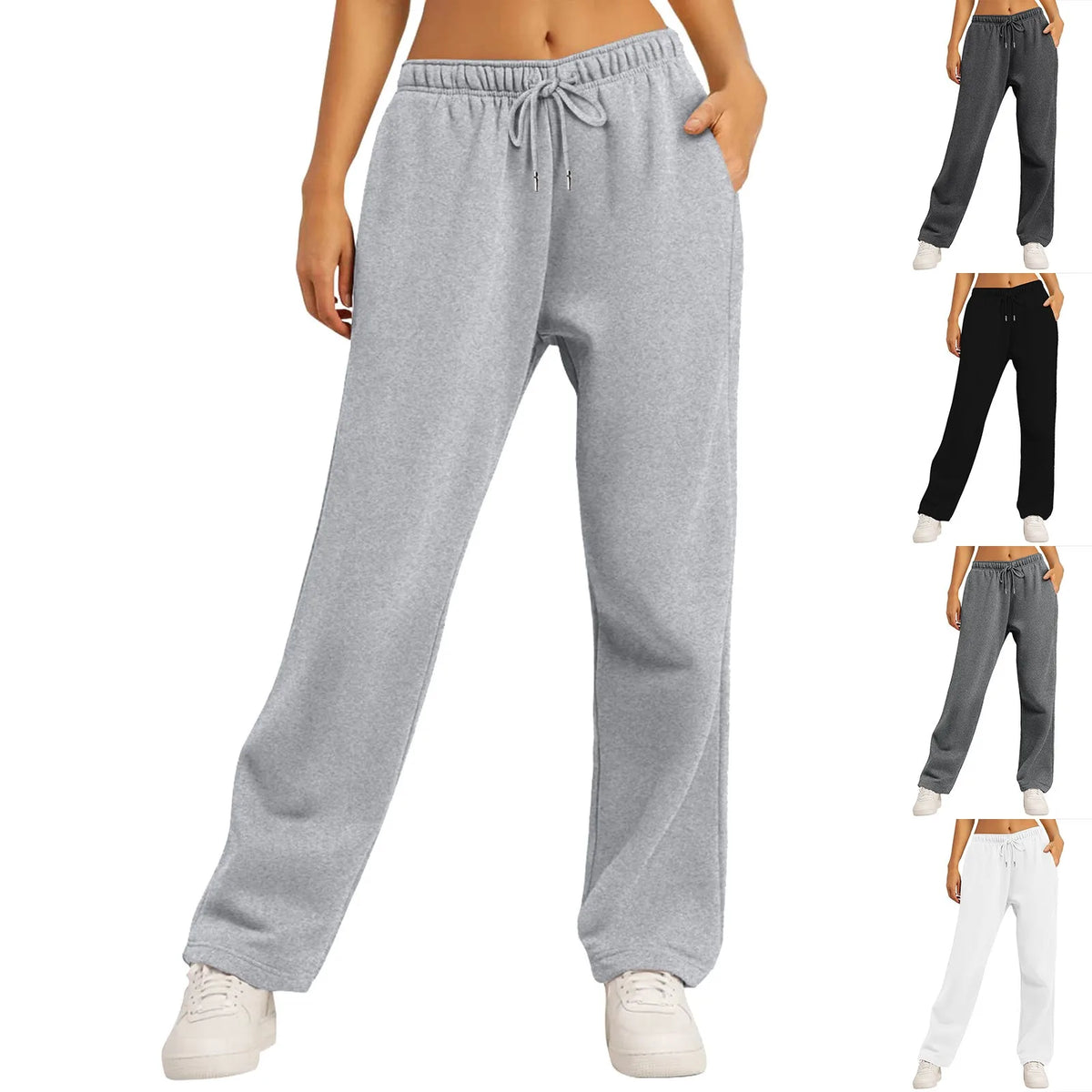 Pantalon large en lin pour femme | Pantalon décontracté taille haute