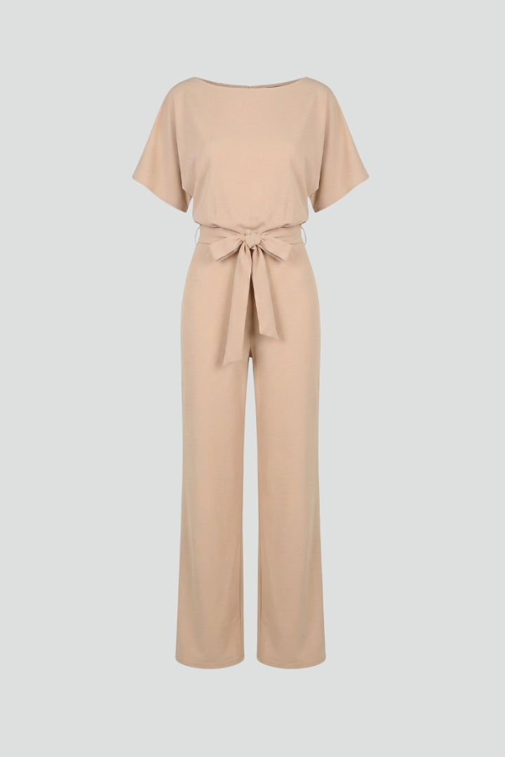Women's Belted Wide Leg Occasion Jumpsuit