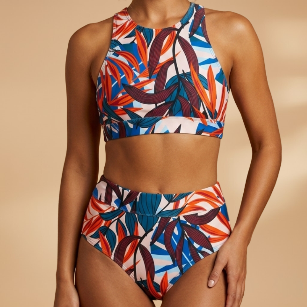 Women's High Waisted Halter Bikini Set