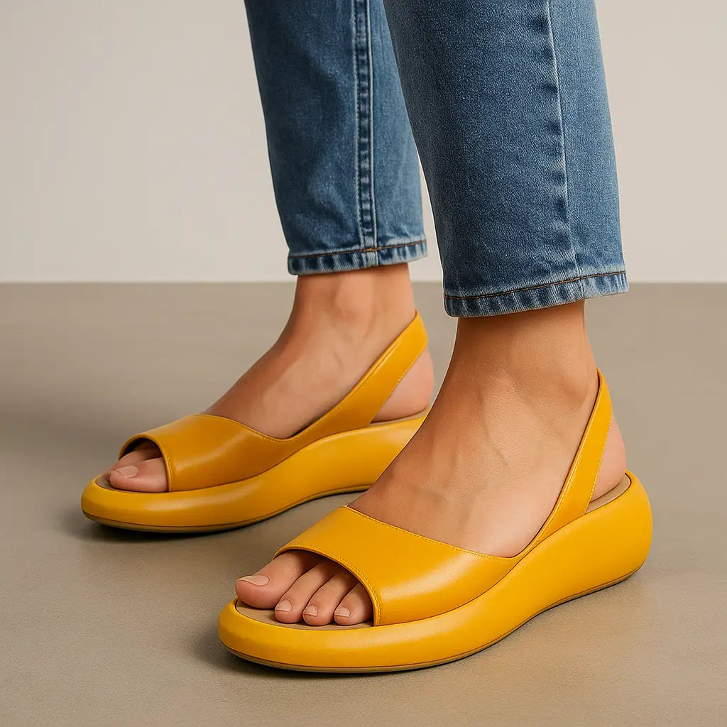 Cushioned Slingback Sandals with Rounded Open Toe