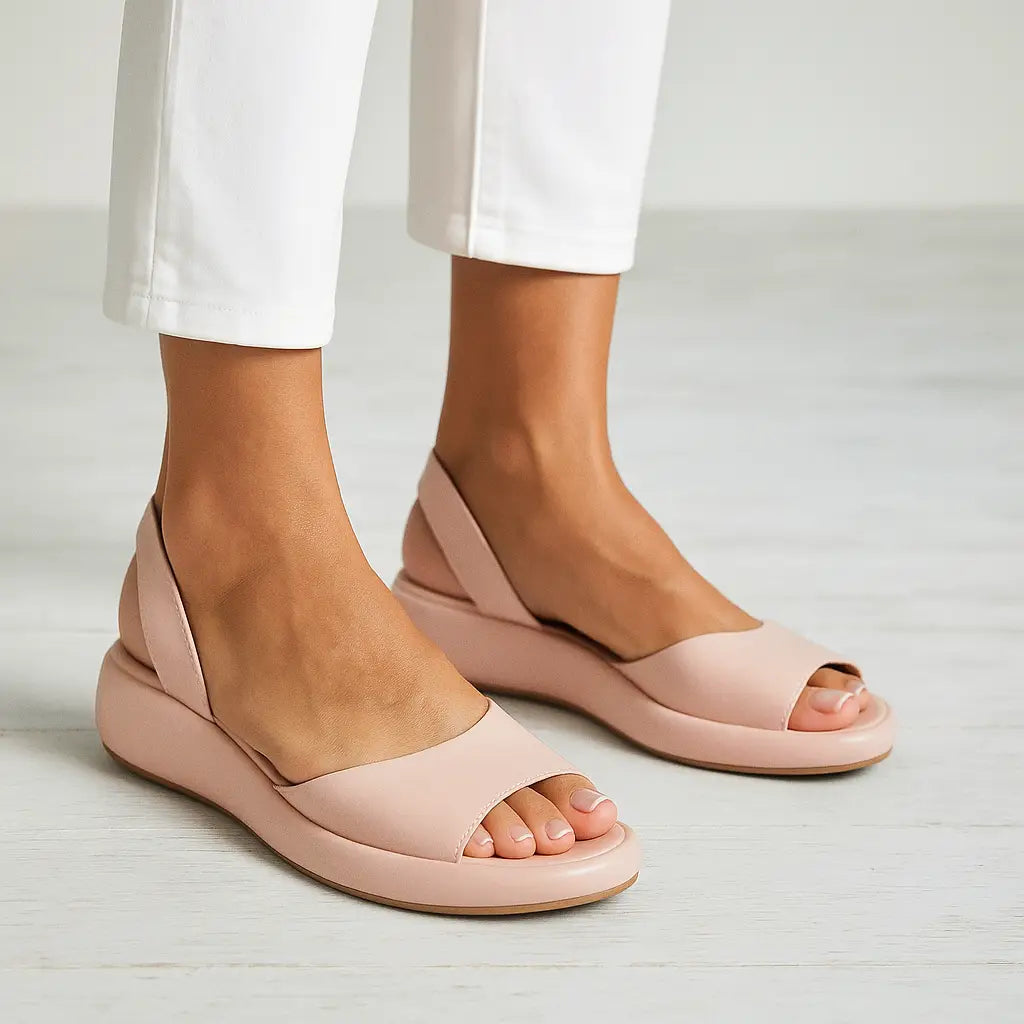 Cushioned Slingback Sandals with Rounded Open Toe